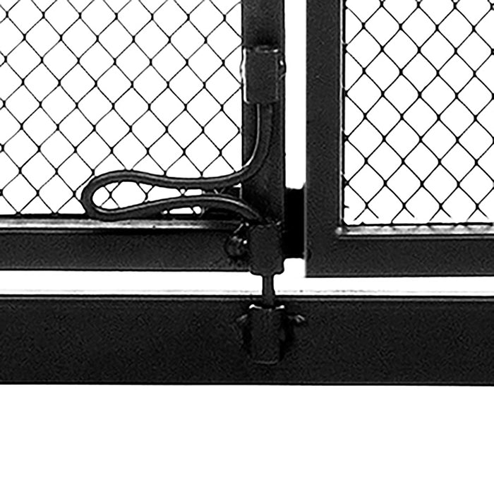 Vanity Art 2 Panel Iron Fireplace Screen | Heavy-Duty and Heat-Resistant Elegant 2 Panel Unique Pattern Iron Fireplace Screen with 31.1-inch Height, Black, MLT2099FP-BK - HomeBeyond