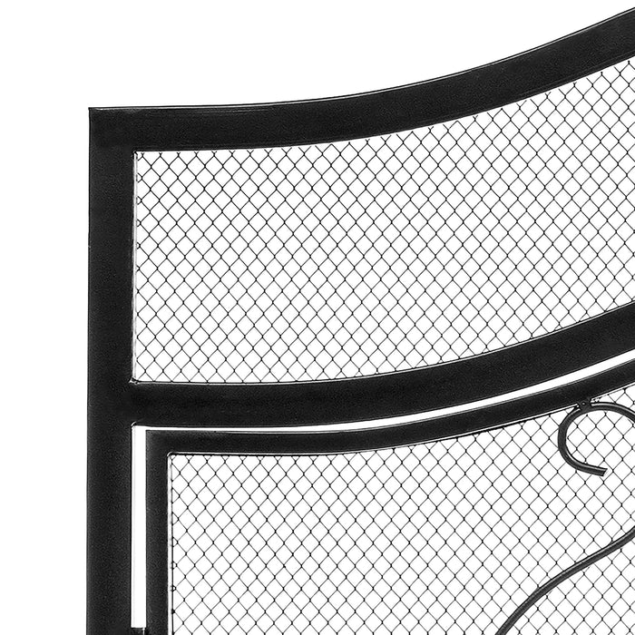 Vanity Art 2 Panel Iron Fireplace Screen | Heavy-Duty and Heat-Resistant Elegant 2 Panel Unique Pattern Iron Fireplace Screen with 31.1-inch Height, Black, MLT2099FP-BK - HomeBeyond