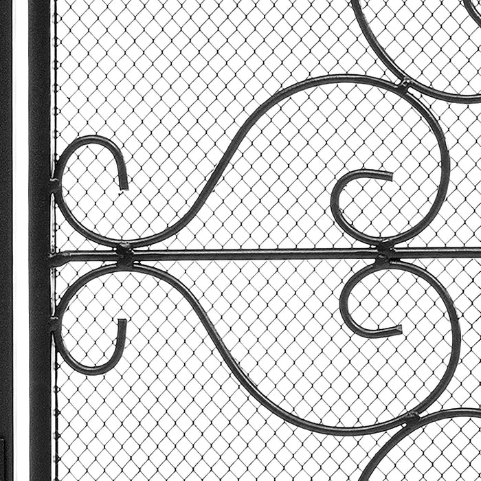 Vanity Art 2 Panel Iron Fireplace Screen | Heavy-Duty and Heat-Resistant Elegant 2 Panel Unique Pattern Iron Fireplace Screen with 31.1-inch Height, Black, MLT2099FP-BK - HomeBeyond