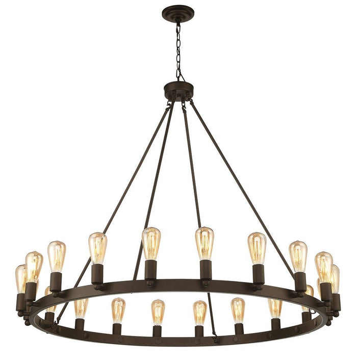 Vanity Art 20 Lights Wagon Wheel Chandelier Lighting | Modern Hanging Light Farmhouse Candle Style Ceiling Light Fixtures for Living Room Dining Room - HomeBeyond