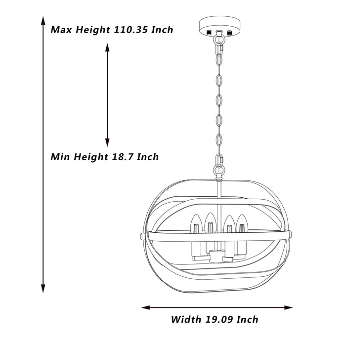 Vanity Art 4 Candle Light 60 Watts Unique Statement Chandelier Lighting | Modern Hanging Ceiling Lights Fixtures for Dining Room Living Room Bed Room, Kitchen, Oil Rubbed Bronze, SJR30104ORB - HomeBeyond