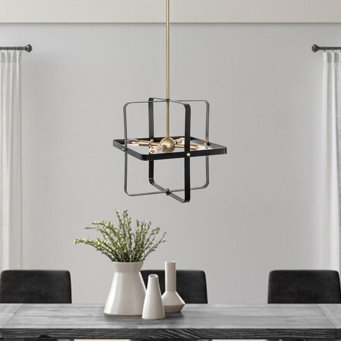 Vanity Art 4-Light Kitchen Island Geometric Pendant, Modern Hanging Lighting, Ceiling Lights Fixtures for Dining Room Living Room, Kitchen - HomeBeyond