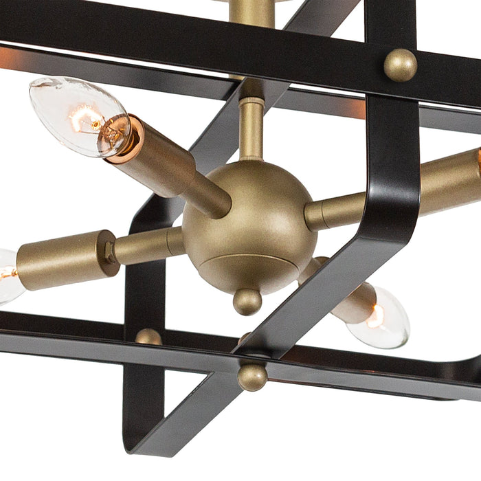 Vanity Art 4-Light Unique Statement Geometric Flush Mount, Modern Hanging Lighting, Ceiling Lights Fixtures for Dining Room Living Room, Kitchen - HomeBeyond
