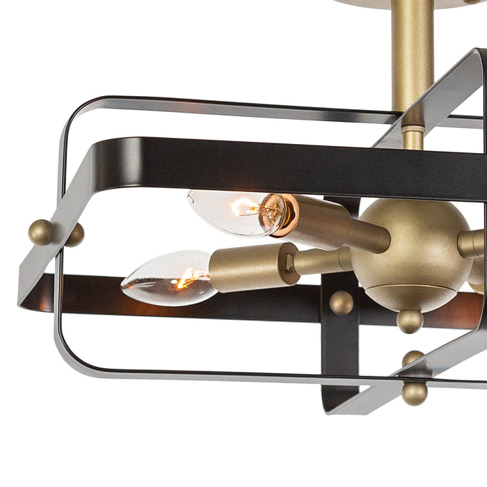 Vanity Art 4-Light Unique Statement Geometric Flush Mount, Modern Hanging Lighting, Ceiling Lights Fixtures for Dining Room Living Room, Kitchen - HomeBeyond