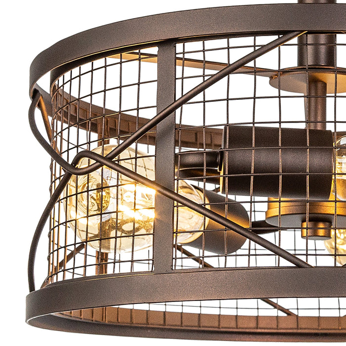 Vanity Art 4-Light Unique Statement Geometric Flush Mount, Modern Hanging Lighting, Ceiling Lights Fixtures for Dining Room Living Room, Kitchen - HomeBeyond