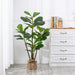 Vanity Art 47.24-inches Artificial Fiddle Leaf Fig Plant in Pot | Stems Real Touch Artificial Faux Trees Indoor Plants for Living Room, Office, Entryway Table Decorations, MLTGP-1055GR, (Set of 2) - HomeBeyond