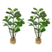 Vanity Art 47.24-inches Artificial Fiddle Leaf Fig Plant in Pot | Stems Real Touch Artificial Faux Trees Indoor Plants for Living Room, Office, Entryway Table Decorations, MLTGP-1055GR, (Set of 2) - HomeBeyond