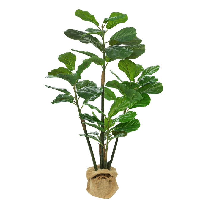 Vanity Art 47.24-inches Artificial Fiddle Leaf Fig Plant in Pot | Stems Real Touch Artificial Faux Trees Indoor Plants for Living Room, Office, Entryway Table Decorations, MLTGP-1055GR, (Set of 2) - HomeBeyond