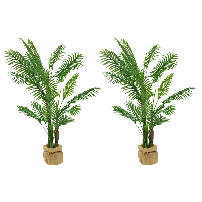 desk palm plant Vanity Art 50.39-inches Artificial Palm Plant in Planter