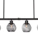 Vanity Art 6-Light Kitchen Island Linear Pendant Light with Globe Shade | Modern Fixtures Accent Ceiling Lights for Bedroom Entrance Doorway Dining Room Living Room Hallway Bathroom Pendants, 23606BK - HomeBeyond