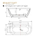 Vanity Art 71 x 34 Inches Freestanding White Acrylic Bathtub UPC certified Modern Stand Alone Soaking Tub - HomeBeyond