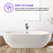 Vanity Art 71 x 34 Inches Freestanding White Acrylic Bathtub UPC certified Modern Stand Alone Soaking Tub - HomeBeyond