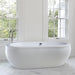 Vanity Art 71 x 34 Inches Freestanding White Acrylic Bathtub UPC certified Modern Stand Alone Soaking Tub - HomeBeyond
