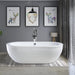 Vanity Art 71 x 34 Inches Freestanding White Acrylic Bathtub UPC certified Modern Stand Alone Soaking Tub - HomeBeyond