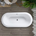 Vanity Art 71 x 34 Inches Freestanding White Acrylic Bathtub UPC certified Modern Stand Alone Soaking Tub - HomeBeyond