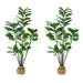 Vanity Art 73.23-inches Artificial Fiddle Leaf Fig Plant in Pot | Stems Real Touch Artificial Faux Trees Indoor Plants for Living Room, Entryway Table Decorations, MLTGP-1047GR, (Set of 2) - HomeBeyond