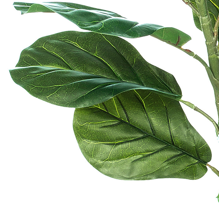 Vanity Art 73.23-inches Artificial Fiddle Leaf Fig Plant in Pot | Stems Real Touch Artificial Faux Trees Indoor Plants for Living Room, Entryway Table Decorations, MLTGP-1047GR, (Set of 2) - HomeBeyond