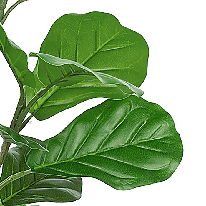 Vanity Art 82.68-inches Artificial Fiddle Leaf Fig Plant in Pot | Stems Real Touch Artificial Faux Trees Indoor Plants for Living Room, Entryway Table Decorations, MLTGP-1059GR, (Set of 2) - HomeBeyond