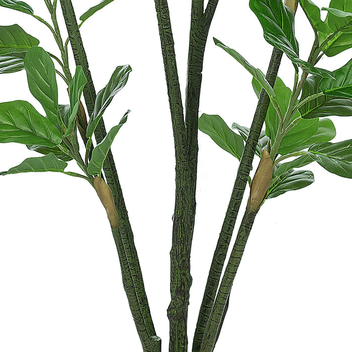 Vanity Art 82.68-inches Artificial Fiddle Leaf Fig Plant in Pot | Stems Real Touch Artificial Faux Trees Indoor Plants for Living Room, Entryway Table Decorations, MLTGP-1059GR, (Set of 2) - HomeBeyond
