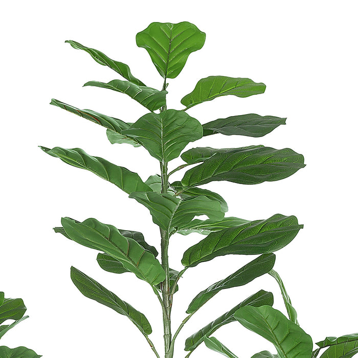 Vanity Art 82.68-inches Artificial Fiddle Leaf Fig Plant in Pot | Stems Real Touch Artificial Faux Trees Indoor Plants for Living Room, Entryway Table Decorations, MLTGP-1059GR, (Set of 2) - HomeBeyond