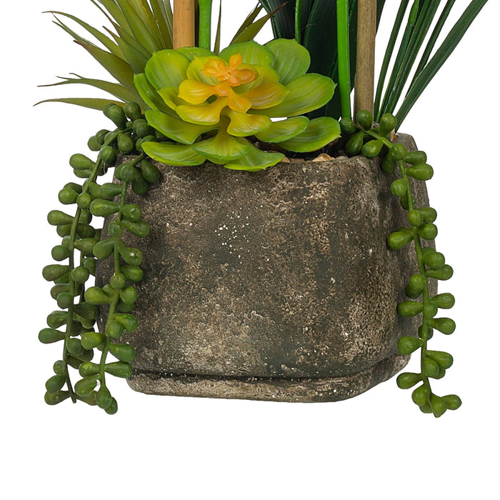 real touch succulents Vanity Art 23. 23 in. H Artificial Phalaenopsis Orchids with Succulents Floral Arrangement in Pot