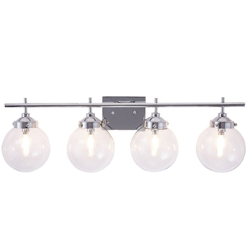 Vanity Art 10104CH Modern Globe 4 Light Vanity Light Chrome