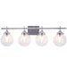 Vanity Art Elegant Bathroom Vanity 4 Lights Clear Glass Shade Reversible Indoor Globe Wall Light Chrome Bath Lights VA10104CH - HomeBeyond