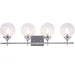 Vanity Art Elegant Bathroom Vanity 4 Lights Clear Glass Shade Reversible Indoor Globe Wall Light Chrome Bath Lights VA10104CH - HomeBeyond