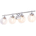 Vanity Art Elegant Bathroom Vanity 4 Lights Clear Glass Shade Reversible Indoor Globe Wall Light Chrome Bath Lights VA10104CH - HomeBeyond