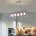 Vanity Art Elegant Cut Crystal 5-Lights Linear Pendant Chandelier Lighting Clear Glass Shade Indoor Ceiling Light Fixtures for Kitchen Dining Room - VA10015AS/10015BD - HomeBeyond