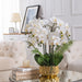 Vanity Art Faux Phalaenopsis Orchid Floral Arrangement in Ceramics Vase | 12 Stems 25.2" Artificial Real Touch Silk Orchids in Gold Ceramic Pot for Home Office Decoration, MLTAO-1070JS - HomeBeyond