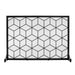 Vanity Art Iron Fireplace Screen | Heavy-Duty and Heat-Resistant Indoor Single Panel Geometric Pattern Iron Fireplace Screen with 29.33-inch Height, Black, MLT3022FP-BK - HomeBeyond