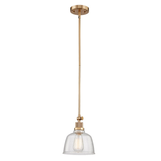 Vanity Art Modern 1-Light Kitchen Island Mini Pendant Lighting in Satin Gold with Clear Seedy Glass Shade Farmhouse Hanging Lamp Linear Ceiling Light Fixture MS207-1SG3-SY - HomeBeyond