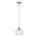 Vanity Art Modern 1-Light Kitchen Island Mini Pendant Lighting in Satin Nickel with Clear Seedy Glass Shade Farmhouse Hanging Lamp Single Ceiling Light Fixture MS222-1SN-SY - HomeBeyond
