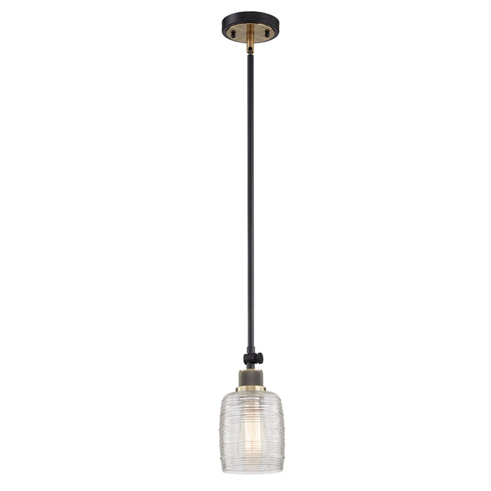 Vanity Art Modern 1-Light Mini Pendant Lighting in Black W/Antique Brass with Clear Glass Shade Farmhouse Hanging Lamp Ceiling Light Fixture MS206-1BK-AB-CL - HomeBeyond