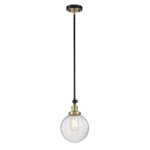 Vanity Art Modern 1-Light Mini Pendant Lighting in Black W/Antique Brass with Clear Seedy Glass Shade Farmhouse Hanging Lamp Ceiling Light Fixture MS201-1BK-AB-SY - HomeBeyond