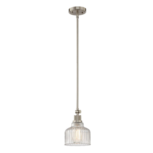 Vanity Art Modern 1-Light Mini Pendant Lighting in Satin Nickel with Clear Glass Shade Farmhouse Hanging Lamp Single Ceiling Light Fixture for Kitchen Island, Dining Room MS209-1SN-CL - HomeBeyond