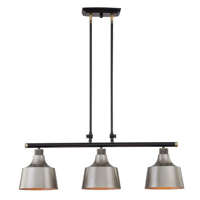 Vanity Art Modern 3-Lights Kitchen Island Bowl Pendant Lighting in Black W/Antique Brass with Grey Green Metal Shade Farmhouse Hanging Lamp Linear Ceiling Light Fixture IL208-3BK-AB-DG - HomeBeyond