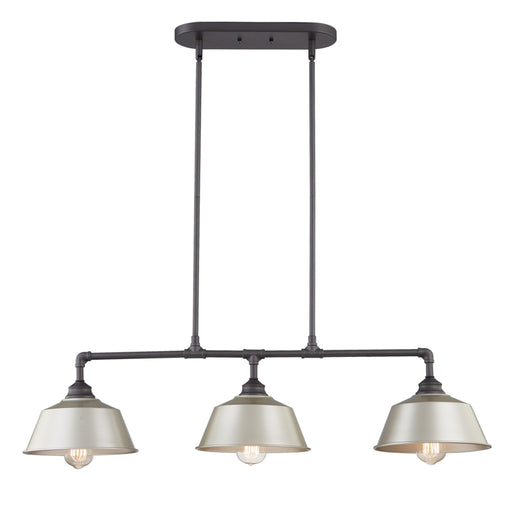 Vanity Art Modern 3-Lights Kitchen Island Bowl Pendant Lighting in Burning Gray with Painted Slive Metal Shade Farmhouse Hanging Lamp Linear Ceiling Light Fixture IL220-3BG-SL - HomeBeyond