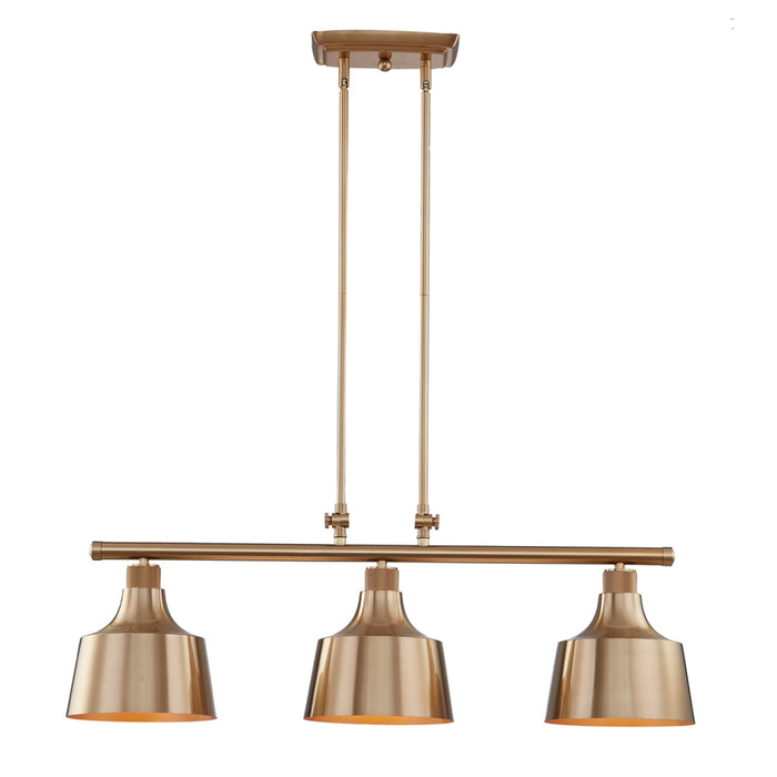 Vanity Art Modern 3-Lights Kitchen Island Bowl Pendant Lighting in Satin Gold with Same Color Metal Shade Farmhouse Hanging Lamp Linear Ceiling Light Fixture IL208-3SG3 - HomeBeyond