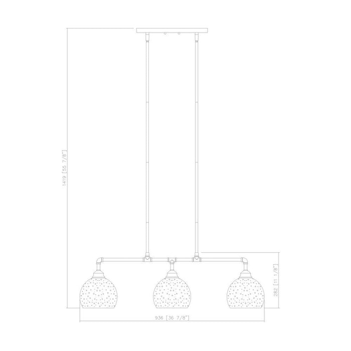 Vanity Art Modern 3-Lights Kitchen Island Pendant Lighting in Satin Nickel with Clear Seedy Glass Shade Farmhouse Hanging Lamp Linear Ceiling Light Fixture IL222-3SN-SY - HomeBeyond
