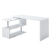 Vanity Art Modern Convertible L Shaped Swivel Rotation Corner Computer Desk with Shelves for Home Office - HomeBeyond