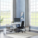 Vanity Art Modern Convertible L Shaped Swivel Rotation Corner Computer Desk with Shelves for Home Office - HomeBeyond