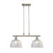 Vanity Art Modern Kitchen Island Pendant Lighting in Satin Nickel with Clear Glass Shade Farmhouse Hanging Lamp Linear Ceiling Light Fixture - HomeBeyond