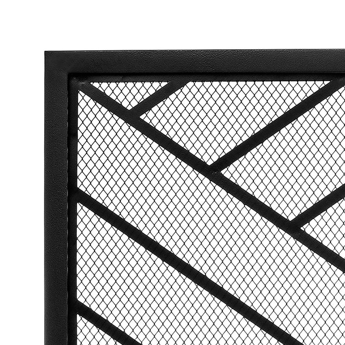Vanity Art Single Panel Iron Fireplace Screen | Heavy-Duty and Heat-Resistant Indoor Single Panel Straight Line Pattern Iron Fireplace Screen with 29.33-inch Height, Black, MLT3033FP-BK - HomeBeyond