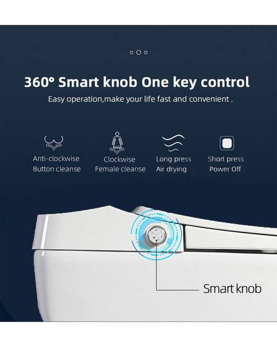 Vanity Art Smart Toilet with Elongated Heat Seat, Warm Water, Air Dry, Moving Cleanse - HomeBeyond