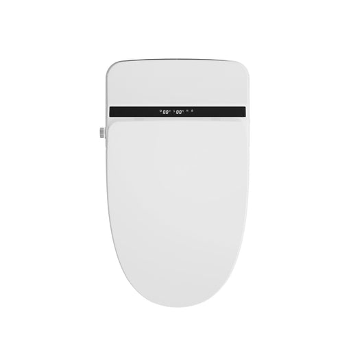 Vanity Art smart toilet front view closed lid showing black digital display control strip