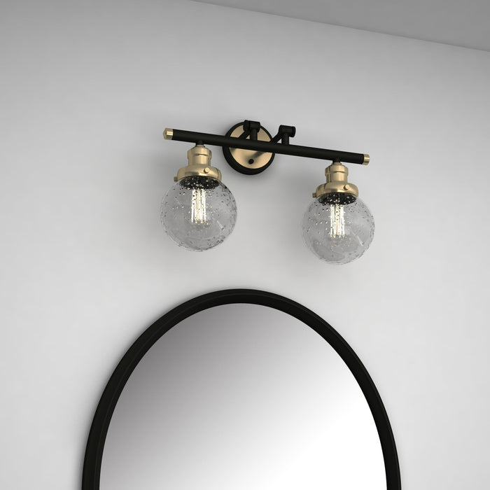 Vanity Art Wall Vanity Light Fixture 2-Lights Wall Sconce Lighting Antique Brass Modern Bathroom Lights with Clear Seedy Glass Vintage Porch Wall Lamp for Mirror Kitchen Living Room BA201-2BK-AB-SY - HomeBeyond