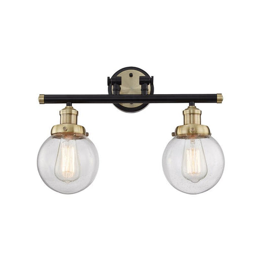 Vanity Art Wall Vanity Light Fixture 2-Lights Wall Sconce Lighting Antique Brass Modern Bathroom Lights with Clear Seedy Glass Vintage Porch Wall Lamp for Mirror Kitchen Living Room BA201-2BK-AB-SY - HomeBeyond