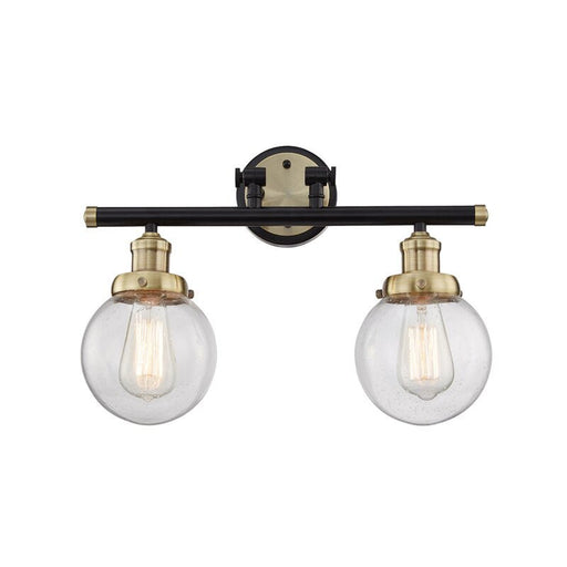 Vanity Art Wall Vanity Light Fixture 2-Lights Wall Sconce Lighting Antique Brass Modern Bathroom Lights with Clear Seedy Glass Vintage Porch Wall Lamp for Mirror Kitchen Living Room BA201-2BK-AB-SY - HomeBeyond